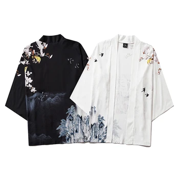 Bebovizi Kinijos Stilius Derliaus Spausdinti Kimono Moterų Megztinis Yukata Japonijos Streetwear Vyrų Tradicija Mergina Drabužių 2020 M.