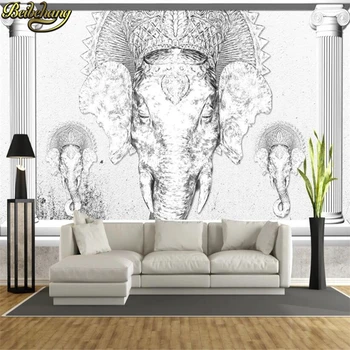 Beibehang Užsakymą foto tapetai, freskos Indijos dievas dramblys TV fono sienos dokumentų namų dekoro papel de parede 3D tapetų