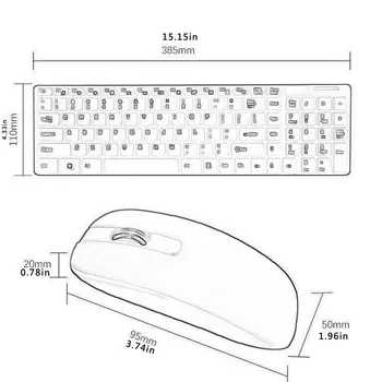 Belaidė Klaviatūra Ir Pelė, Mini Multimedia Keyboard Mouse Combo Set For Notebook Laptop Mac Desktop