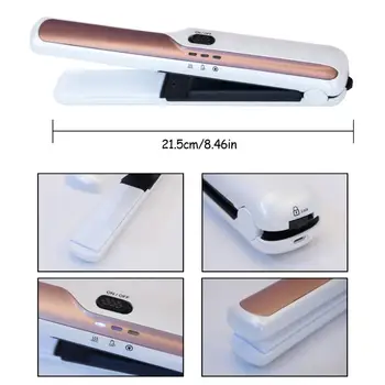 Belaidžio tiesinimo priemonė Lygintuvai Mini Belaidžius Kelionių Plaukų tiesinimo priemonė 2 1 Hair Curler &Tiesinimo USB Portable Butas Geležies