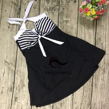 Bikini 2020 vientisi maudymosi kostiumėlį Moterų Plius Dydis 4XL Push Up Sexy Dryžuotas Apynasrio Bodysuit Sijonas Tankini Bathingsuit Maudymosi Suknelė