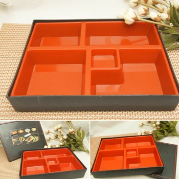 Biuro Iškylą Nešiojamų Patvarus Pietūs Bento Box Box ABS Mokyklų Saugaus Ryžių Maisto Konteineriai 5-skyriuje, Japoniškas Stilius Suši Maitinimo