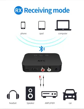 Bluetooth 5.0 RCA Garso Imtuvas APTX LL 3.5 3.5 mm AUX Lizdas Muzikos Belaidžio ryšio Adapteris Su Mic NFC Automobilių TV Garsiakalbius