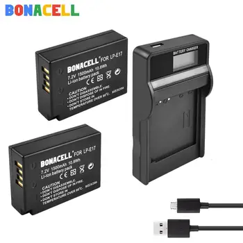 Bonacell Canon 1500mAh LP-E17 Li-ion Baterija + LCD Įkroviklis Pakeitimo CanonEOS 200D M3 M6 750D 760D T6i T6s