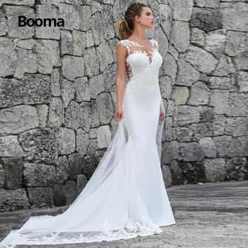 Booma Undinė Vestuvių Suknelės, Turkija 2019 Nėrinių Appliques Nuotakos Suknelė pagal Užsakymą Pagaminti Vestuvių Suknelė vestidos de noiva Plius dydis