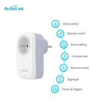 BroadLink SP4L ES Wifi smart Lizdas 16A Elektros Kištukai, kištukiniai Lizdai su Nakties Žibintas, Balso kontrolės Alexa 
