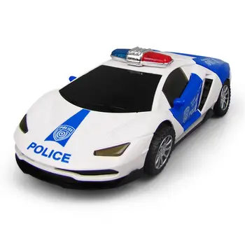 Bump & Go Elektros Policijos Automobilį Live Action Deformacijos Žaislas su Šviesos ir Garsai Y4QA