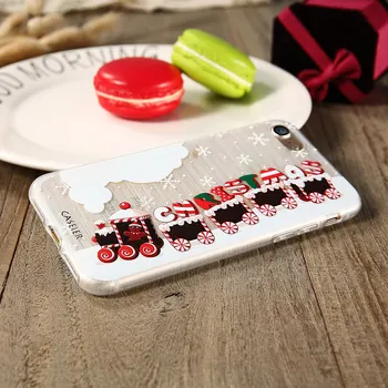 CASEIER Mielas 3D Telefono dėklas Skirtas iPhone 7 8 6s 6 Plius Linksmų Kalėdų Galinį Dangtelį 