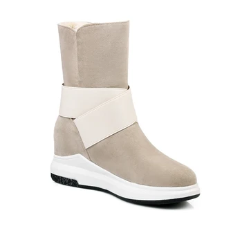 CEYANEAOWomen žiemos batai moterims Vidurio Blauzdos batai nauji Smėlio Pilka Juoda mados atsitiktinis fashionflat šilta moteris sniego bootsE1467