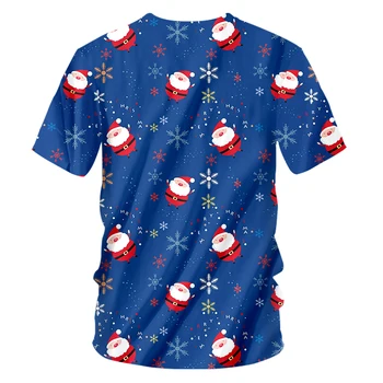 CJLM Vyrų Naujas 3D Atspausdintas Santa Claus Geriausia Pardavimo Marškinėliai 6XL Asmenybės Dydžio Kalėdos O Kaklo Marškinėlius