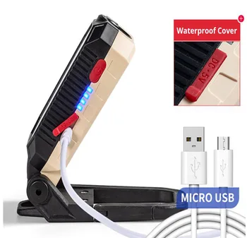 COB nešiojamų darbo žibintuvėlis USB įkraunamas LED stiprios šviesos atsparus vandeniui reguliuojamas magnetas dizainas, žibintuvėlis Galia ekranas