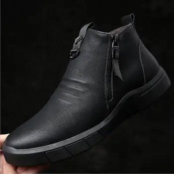 CS809 Dizaineris vyrų batai natūralios Odos vilnos pamušalas žiemą super Išlaikyti šiltas Atsitiktinis mados Kulkšnies Sniego zapatos de hombre