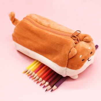 Candice guo super mielas pliušinis žaislas puikus riebalų Shiba šuo šuniukas minkštas pieštukas krepšys saugojimo krepšys pieštuko atveju, gimtadienio, Kalėdų dovana 1pc