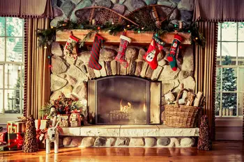 Capisco Kalėdų Židinys fotografijos backdrops Medžio Kojinių, Dovana, Papuošalai Kalėdų Šalis Prekių Nuotraukos Fone Studija