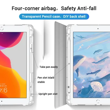 Case for iPad 10.2 2019 m. 2017 m. 2018 9.7 Mini 5 Pro 10.5 Oro 3 Smart Cover 