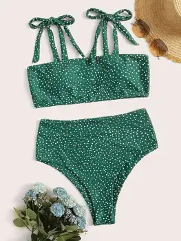 Cikini 2020 Naujas Moterų Seksualus Mados Polka Dot Bikini Dirželis Retro Padalinta Paplūdimio Push Up Brazilijos maudymosi kostiumėlį