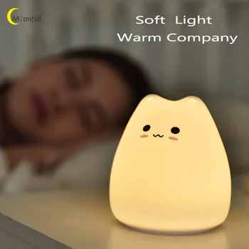 Cmoonfall cute kačių led naktinis apšvietimas lamparas lampki nocne, miegamojo lampada inteligente de mesa anime šviesa, kūdikis naktį lempa