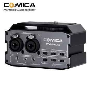 Comica BTM-AX3 XRL 6.35 MM 3.5 MM Dual Audio Mixer Uosto Maišytuvas Canon Nikon DSLR Kamera, vaizdo Kameros Profesionalus Mikrofonas
