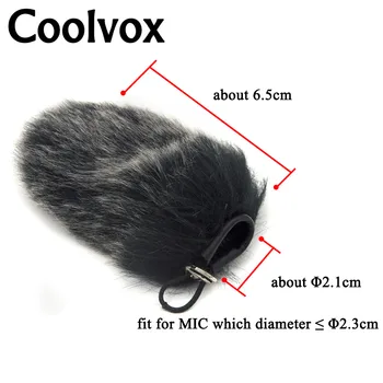 Coolvox Dirbtinio Kailio Vėjo Skydas Mikrofonas, priekinio Stiklo, Priekinio stiklo apsauginės ausinės už Takstar Diktofonas Sony Kamera Rode Mikrofonas 6.5 cm