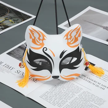 Cosplay Maskuotis Festivalis Kostiumai, Rekvizitas Priedai Japonijos Fox Kaukes Su Kutai Bell PVC Fox Katės Kaukė