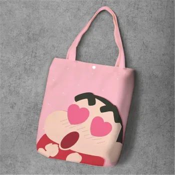Crayon Shin-chan mados tendencija rankinės atsitiktinis didelis Pirkinių krepšys nešiojamų canvas Tote krepšiai Pirkėjo Pečių maišą Maišeliu Pagrindinis Femme