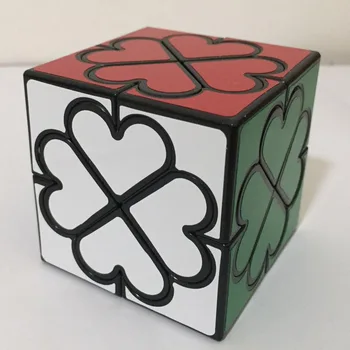 Cuberspeed LanLan 4 Lapų Dobilai Širdies Magic Cube Puzzle Black Žaislai