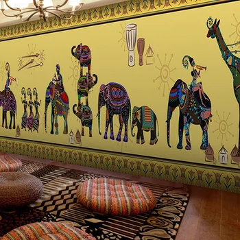 Custom 3d Sienų Freskos Nuotrauka Retro Indijos stiliaus dramblys tapetai, jogos, fitneso, sveikatos muziejus, viešbutis didelės freskos sienos popieriaus