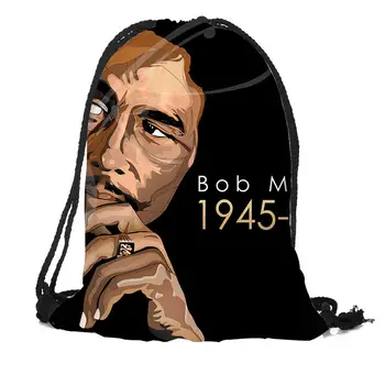 Custom Bob Marley Raišteliu Maišelį Šilko Minkštas Krepšys Didelis Sapacity Logotipą Spausdinimo Kuprinė Daugiau Dydžiu