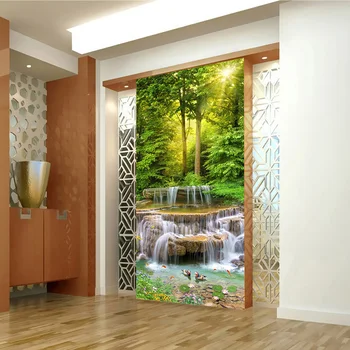 Custom Sienų Tapetai Klasikinis Miško Krioklių, Gamtos Kraštovaizdžio Nuotraukų Sienų Freskomis Viešbučio Kambarį Įėjimo Fone Sienos 3D