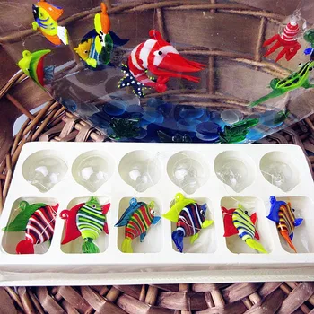 Custom gamintojai, Murano saloje stiliaus rankų slankiojo stiklo žuvų akvariumas apdailos tropinių žuvų Statulėlės dovanos