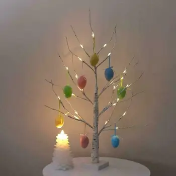 DE 60CM Kalėdų Beržo Medžio LED Šviesos Filialus Šakelė Kabinti Kiaušiniai Šaliai Dekoro