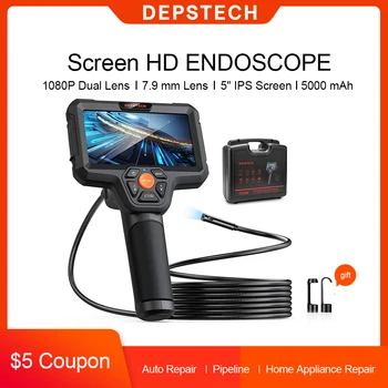 DEPSTECH Borescope 1080P Dual-Objektyvas Endoskopą 7.9 HD mm Tikrinimo Kamera su 5
