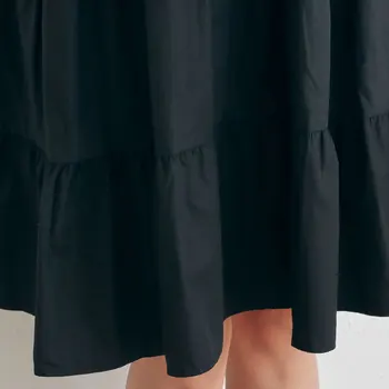 DIMANAF Plius Dydis Moterų Palaidinė Vasaros Kietas Marškinėliai Lankas 2021 Suknelė Spliced Mados Atsitiktinis Palaidų Ilgi Juodi Pavasario Stiliaus Palaidinė