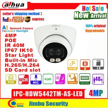 Dahua 4MP AI Kamera, IP vaizdo Kamera IPC-HDW5442TM-KAIP-LED IR40m Built-in MIC IP67 POE Micro SD atminties Žmonės skaičiavimas Pažangus Aptikimo