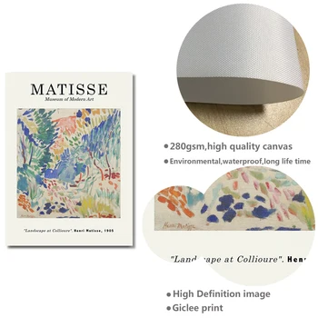 Derliaus Henri Matisse ' Retro Plakatai Ir Spausdina Abstrakčiai Sienos Menas Drobė Spausdina Derliaus Plakatas Smėlio Spalvos Sienos Nuotraukas Namų Dekoro