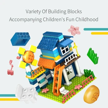 Didelis Dydį Miesto Architektūros Kotedžas Blokai Suderinama Duploed Blokuoti Namuose Kaime Modelis Surinkti Plytos Vaikų Dovanų