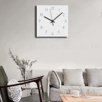 Didelis Medinis Sieninis Laikrodis Modernus Dizainas Ir Tylus Skaitmeninis Laikrodis Kvadratinis Kambarį Medžio Kabo Sieniniai Laikrodžiai Namų Dekoro 12 Colių