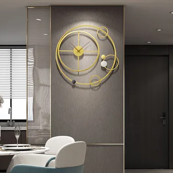 Didelių Kūrybinių Sieninis Laikrodis Šiaurės Modernus Dizainas, Metalo Kambarį Sieninis Laikrodis Aukso Silent Relogio De Parede Home Accessories DE50ZB