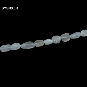 Didmeninė Nereguliarus Žvyro Formos 5-8 MM Natūralus Baltas mėnulio akmuo Akmens Karoliukai Papuošalai Priėmimo 