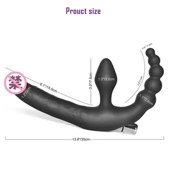 Dildo Vibratorius Moterims G taško Stimuliacija Double Triple Penetration Vibruojantis Analinis Granulės Butt Plug Lesbiečių Poros Suaugusiųjų