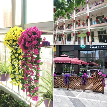 Dirbtinio šilko violetinė sienų apmušalai Namų palangės balkono apdaila netikrą gėlių vestuvių kelių scenos išdėstymas viešbutis apdaila