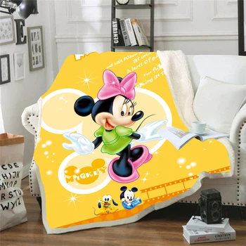 Disney Antklodė 3D Mickey Mouse Spausdinti Sherpa Vilnos Antklodė, skirta Paaugliams, Suaugusiems Berniukams, Vaikams, Kelionės, Antklodė, Antklodės Lovos