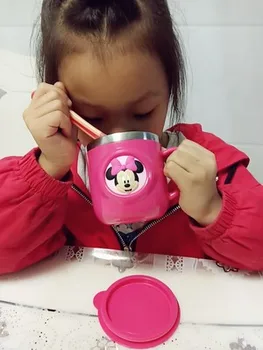 Disney Baby Vaikams Pieno Taurė Cartoon Kūrybos Gerti Vandens Puodeliai Kūdikių Mokymo Mokytis Drinkware Sulčių Puodelis Nerūdijančio Plieno Puodelių