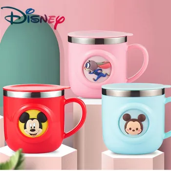 Disney Baby Vaikams Pieno Taurė Cartoon Kūrybos Gerti Vandens Puodeliai Kūdikių Mokymo Mokytis Drinkware Sulčių Puodelis Nerūdijančio Plieno Puodelių