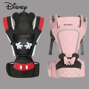 Disney Ergonomiškas Baby Carrier, Kengūros Juoda Mickey Baby Wrap Carrier Kuprinė Kūdikiams Diržas Kelionės 0-36 Mėnesių Kūdikių Priedai
