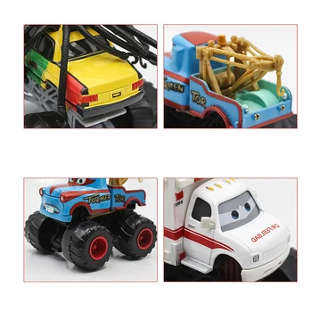 Disney Pixar Cars 3 2 Big Foot Stunt Metalo Diecast Automobilių Žaislas Žaibas McQueen Ilgi Plaukai Mater Rhapsody Milžinišką Ratų Automobilių Žaislai Dovana