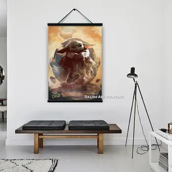 Drobė Mandalorians mažas Jurijus Nuotraukas, Namų Dekoravimas Paveikslų, Plakatų HD Spaudinių Sienos Meno Modulinės Kambarį Įrėminti