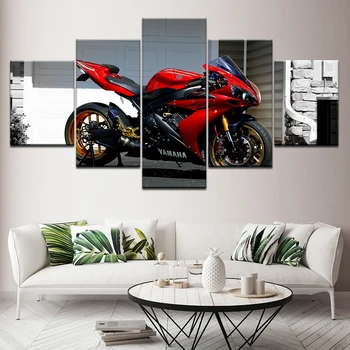 Drobė Sienos Meno HD Spausdinti Plakato Modulinės Rėmo, Modernaus Motociklo Nuotrauką, 5 vnt Rasės Moto Tapybos Namų Dekoro Kambarį
