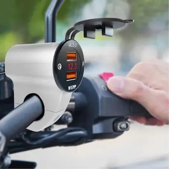 Dual USB Prievado Vandeniui Motociklas Motociklo Rankenos Kroviklis Greito Įkrovimo Adapteris, Maitinimo Lizdas Samsung 
