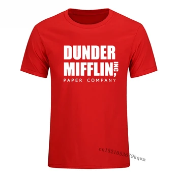 Dunder Mifflin vyriški T-Shirt Biuro TV Šou Kostiumų Streetwear Harajuku Aukštos Kokybės Juokinga T Shirts Grafinis